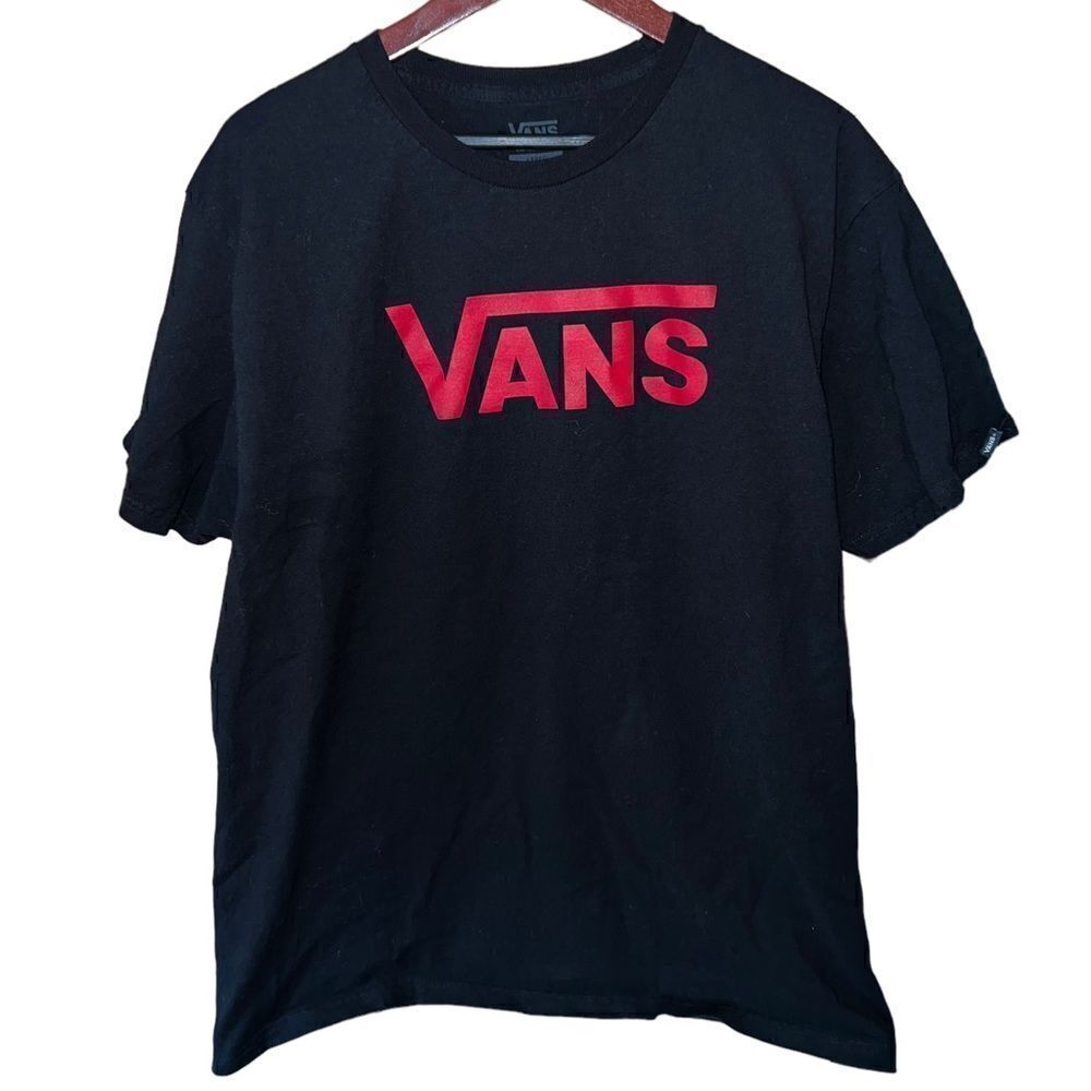 Vans classic fit short sleeved black crewneck t-shirt men's large